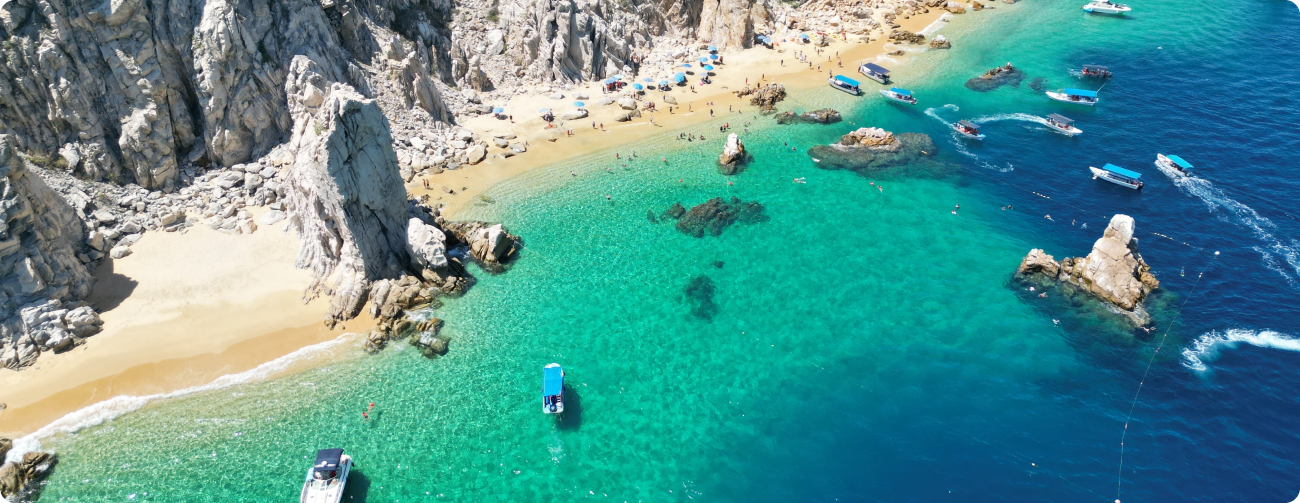 Stunning rock formation known as the Arch of Cabo San Lucas, a famous landmark