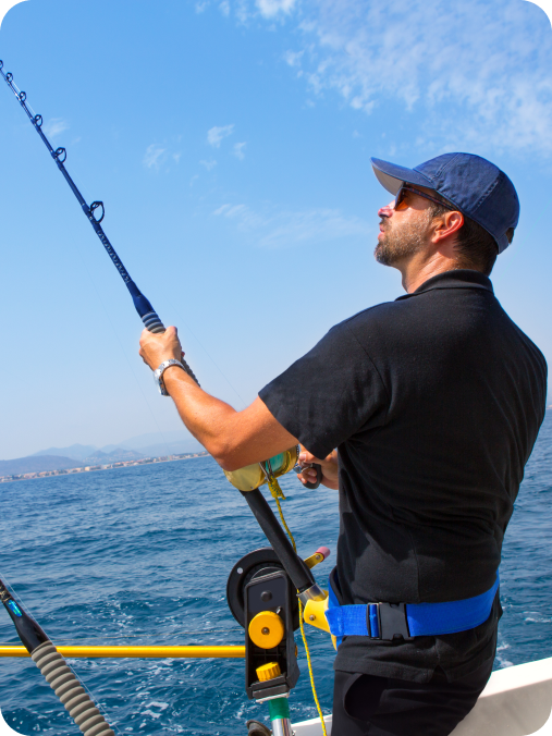 Sport fishing boat cruising through the waters of Cabo San Lucas