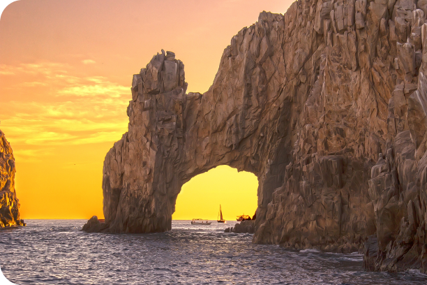 Arc Stunning rock formation known as the Arch of Cabo San Lucas, famous landmarkh